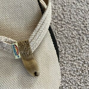 Rainbow Beige Canvas Flip Flops